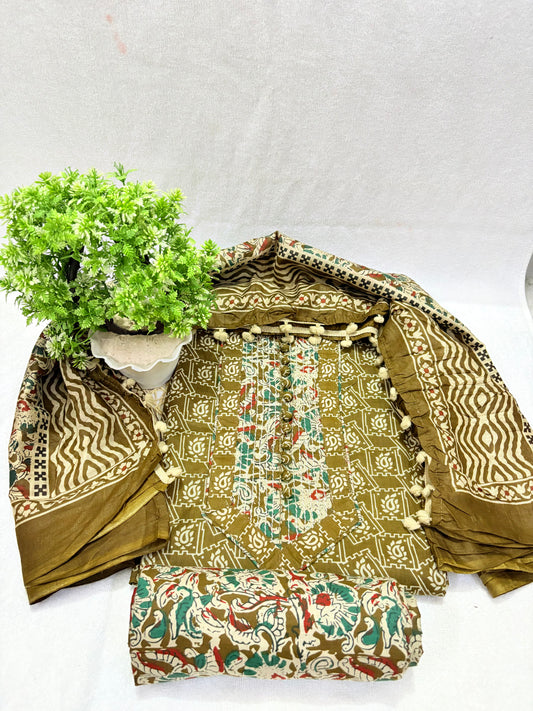 Earthy Elegance – Printed Unstitched Suit Set