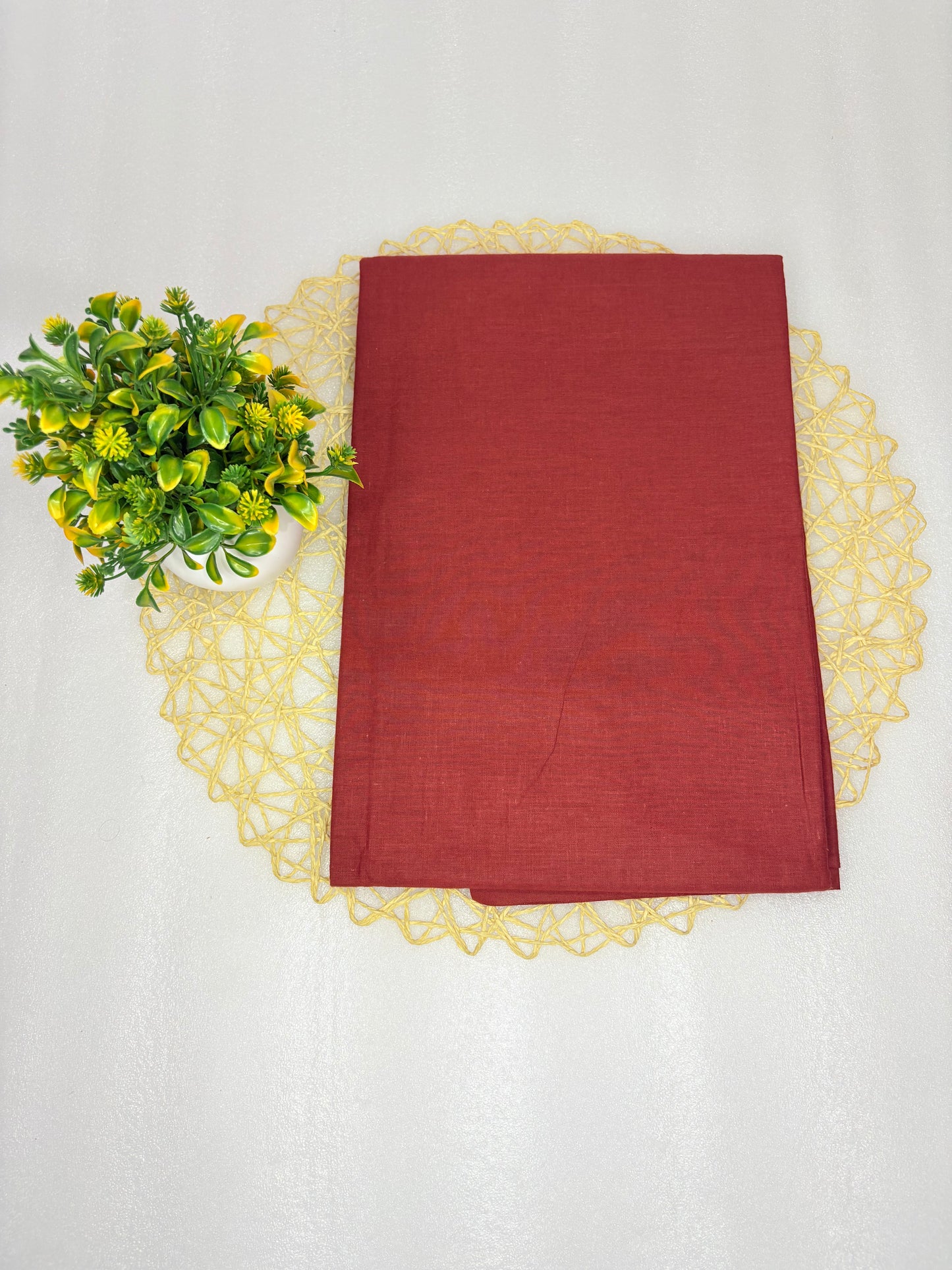 Rust Heritage – Unstitched Block Print Suit with Cream Dupatta