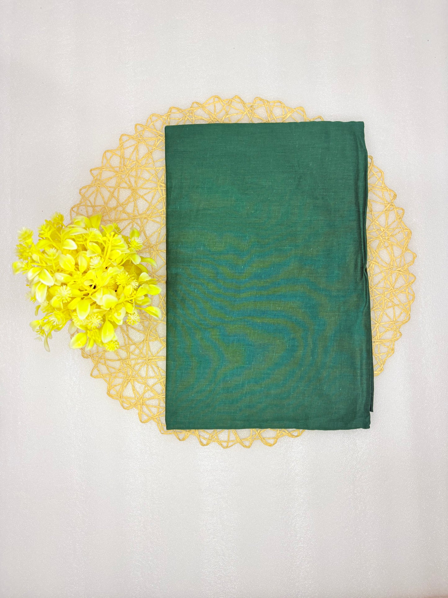 Emerald Charm – Green Floral Unstitched Suit with Ivory Dupatta