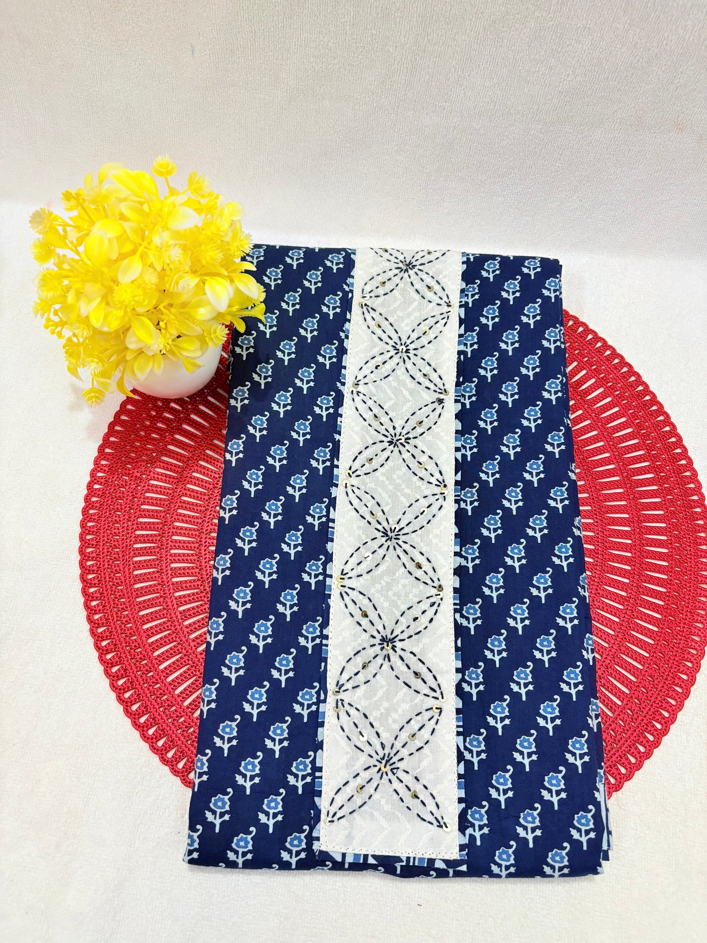 Indigo Grace – Block Print Unstitched Suit Set