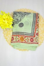 Mint Green Ethnic Printed Unstitched Suit Set with Dupatta - Image 3