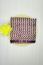 Deep Plum Floral Print with Chic Zigzag Dupatta - Image 3