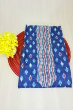 Teal Blue Printed Unstitched Suit Set with Coordinated Dupatta - Image 3