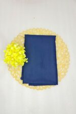 Royal Blue Floral Printed Unstitched Suit Set with Dupatta - Image 3