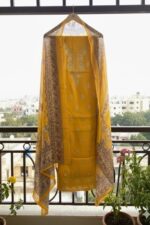 Stunning Mustard Yellow Suit with Intricate Embroidery