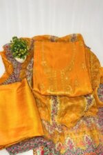 Stunning Mustard Yellow Suit with Intricate Embroidery - Image 3