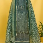 Teal Embroidered Unstitched Suit